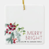 Festive kerstgrenery-foto keramisch ornament (Voorkant)