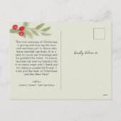 Festive kerstgroen feestdagenkaart (Achterkant)