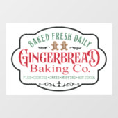 festive kerstkeukenbroodbakkerij raamsticker (Vel)