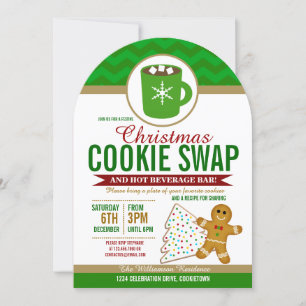 Festive kerstkoekje Swap Party nodigt uit Kaart