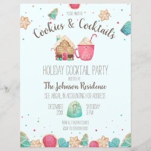 Festive kerstkoekjes Cocktail Party Flyer