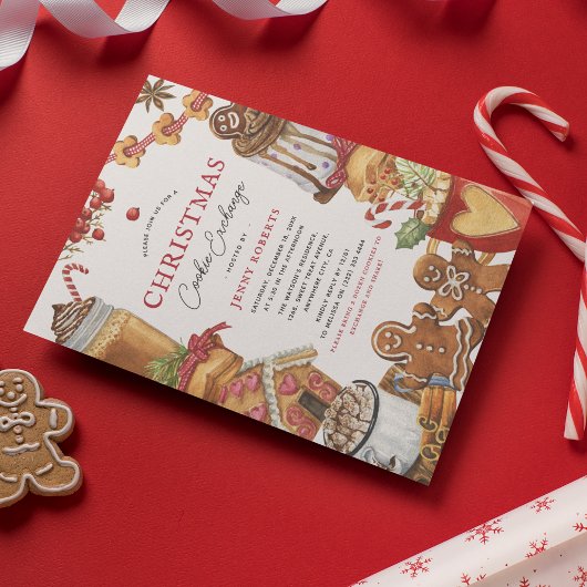 Festive kerstkoekjesuitwisseling kaart