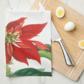 Festive kerstmis Bortanical Poinsettia Theedoek (Quarter Fold)