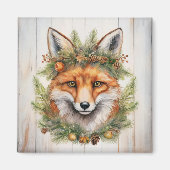 Festive Kerstmis Fox Magneet (Voorkant)