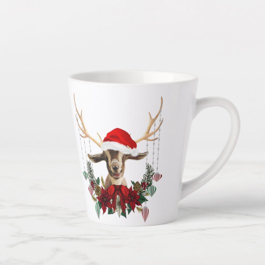 Festive Kerstmis Kind Goat Latte Mok (Rechts)