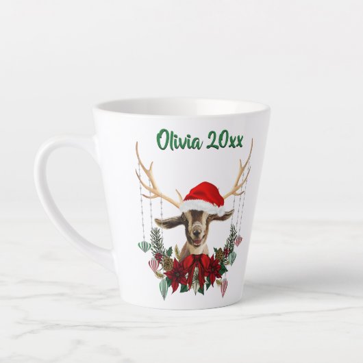 Festive Kerstmis Kind Goat Latte Mok (Links)