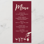 Festive Kerstmis, midden eeuw, modern cocktailmenu Programma (Voorkant)