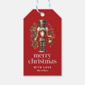 Festive Kerstmis Nutkraker Cadeaulabel (Voorkant)