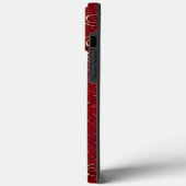 Festive Kerstmis - Red Gold Snowflake Winter Foto Case-Mate iPhone Case (Achterkant / Links)