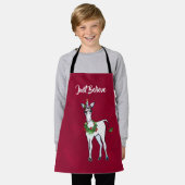 Festive Kerstmis Unicorn, geloof gewoon Schort (Gedragen)