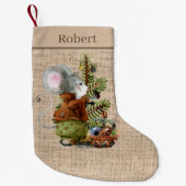 Festive Kerstmis: voeg de naam toe Kleine Kerstsok (Voorkant)