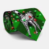 Festive kerstmis Zebra, rode groene adem Stropdas (Opgerold)