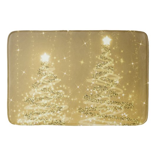 Festive kerstmousserende bomen Gold Badmat (Voorkant)
