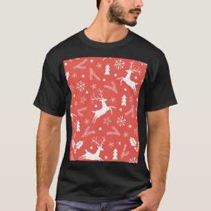 Festive Kerstnaadloos patroon T-shirt