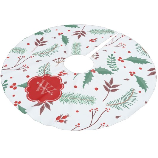 Festive kerstpattern Monogramed Kerstboom Rok (Gekanteld)