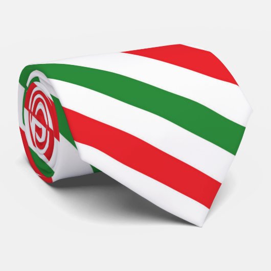 Festive kerstrood witte streep stropdas (Opgerold)