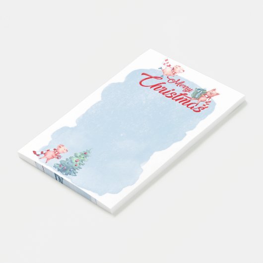 Festive-kerstvarken Post-it® Notes (Schuin)