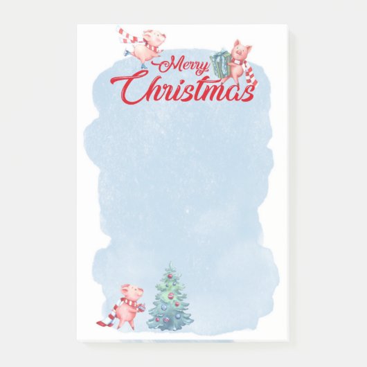 Festive-kerstvarken Post-it® Notes (Voorkant)