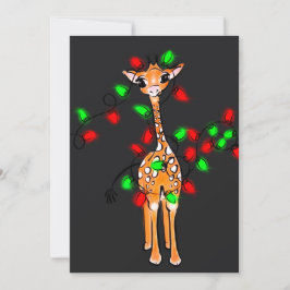 Festive kerstverlichting met Giraffe-rood, groen Kaart