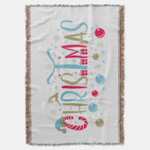 Festive-kerstwoordkunst Deken (Voorkant Verticaal)