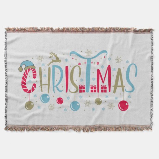 Festive-kerstwoordkunst Deken (Voorkant)