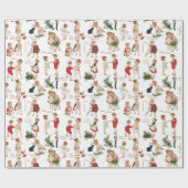 Festive  Kinderen & kerstfeestjes Cadeaupapier (Vlak)