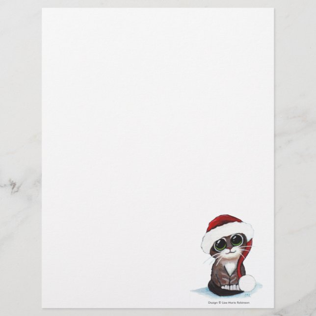 Festive Kitten met kerstbriefterhead (Voorkant)