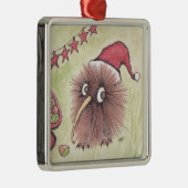 Festive Kiwi Bird Santa Metalen Ornament (Rechts)
