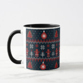 Festive knitted ginger bread snow flakes  mug (Gauche)