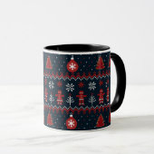 Festive knitted ginger bread snow flakes mug (Devant droit)