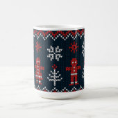 Festive Knitted Snowflakes gingerbread pattern Koffiemok (Center)