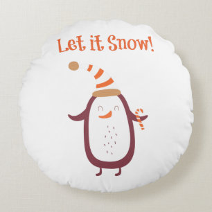 Festive laat het sneeuwen rond kussen
