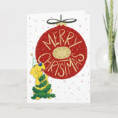 Festive Lab Christmas Tree Funny Folny Carte (Devant)