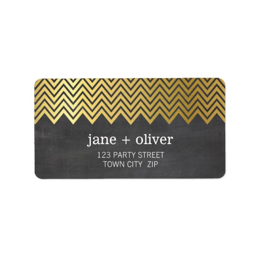 FESTIVE LABEL modern chevron model gold folie (Voorkant)