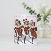 Festive Lady Dancers kerstfeest Kaart (Staand voorkant)