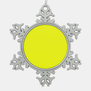 Festive Lemon Yellow Decor Color past dit aan! Tin Sneeuwvlok Ornament