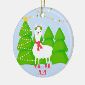 Festive Llama-kerst Keramisch Ornament (Links)