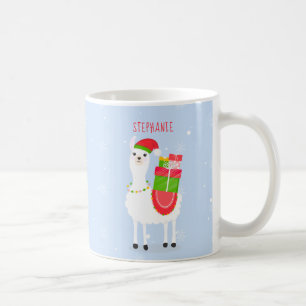 Festive Llama Mok met tweetone koffie voor kerstmi