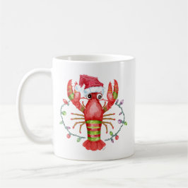 Festive Lobster Christmas Mug with Santa Hat Koffiemok