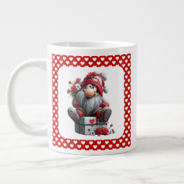 Festive Love Messenger Gnome "Heart and Presents" Extra Grote Beker