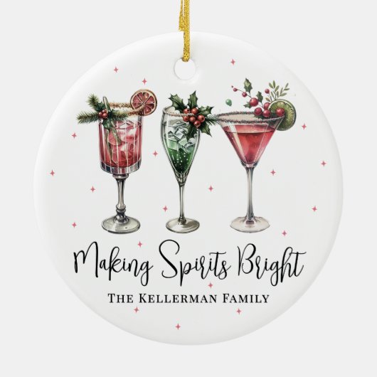 Festive Making Spirits Bright Christmas Keramisch Ornament (Achterkant)