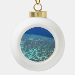 Festive Maldives Ocean Reefs Custom Keramische Bal Ornament