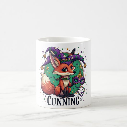 Festive Mardi Gras Fox Mug (Centre)