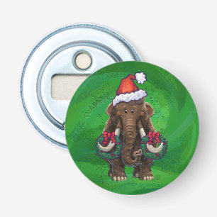 Festive Mastodon on Green Button Flesopener