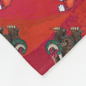 Festive Mastodon op Red Fleece Deken (Hoek)