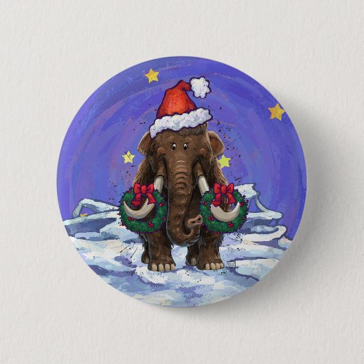 Festive Mastodon Ronde Button 5,7 Cm (Voorkant)