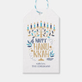 Festive Menorah Hanukkah Cadeaulabel (Voorkant)