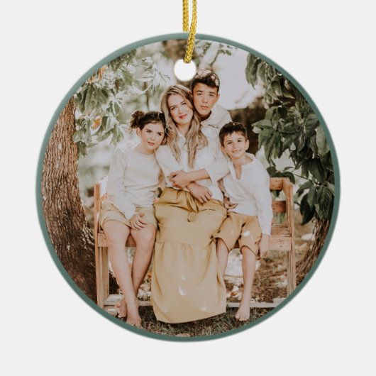 Festive Merry And Bright Christmas Keramisch Ornament (Voorkant)