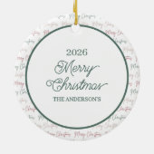 Festive Merry And Bright Christmas Keramisch Ornament (Achterkant)