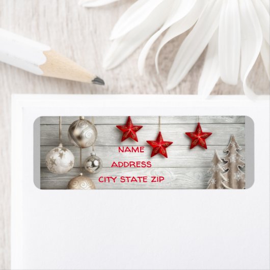 **FESTIVE MERRY CHRISTMAS** ÉTIQUETTE D'ADRESSE DE (En situation)